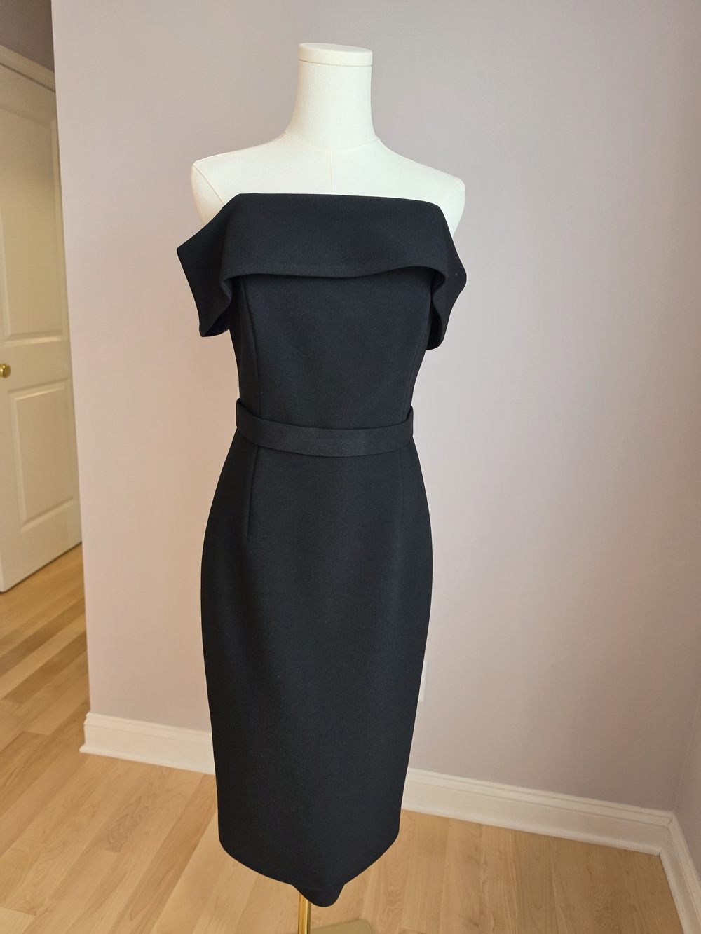 Hugo Boss Black Off-Shoulder Midi Dress